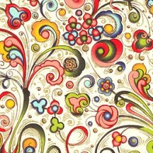Multi-Colored Swirlled Floral Florentine Print Paper ~ Rossi Italy ~ 2013
